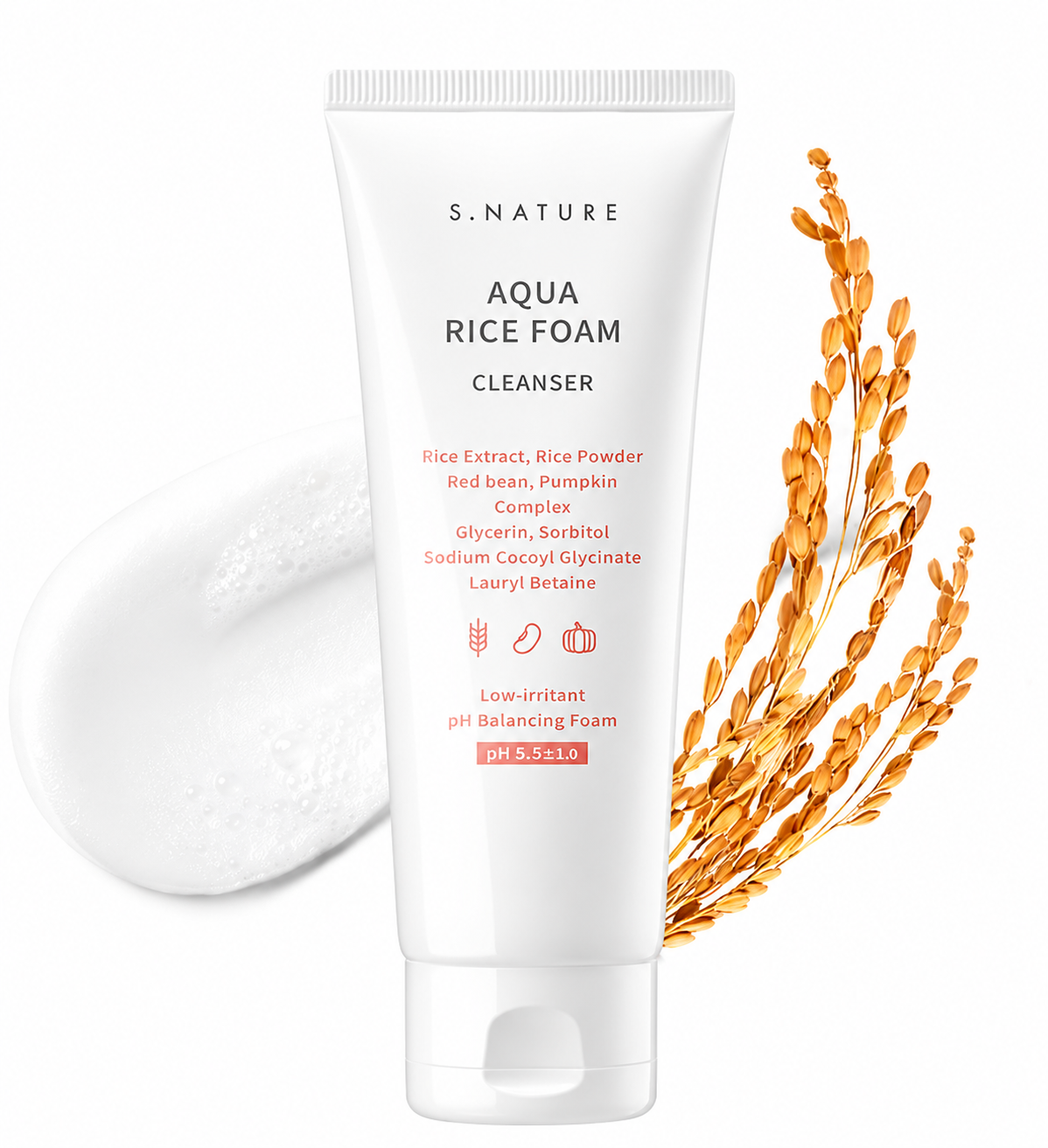 S.NATURE - Aqua Rice Foam Cleanser