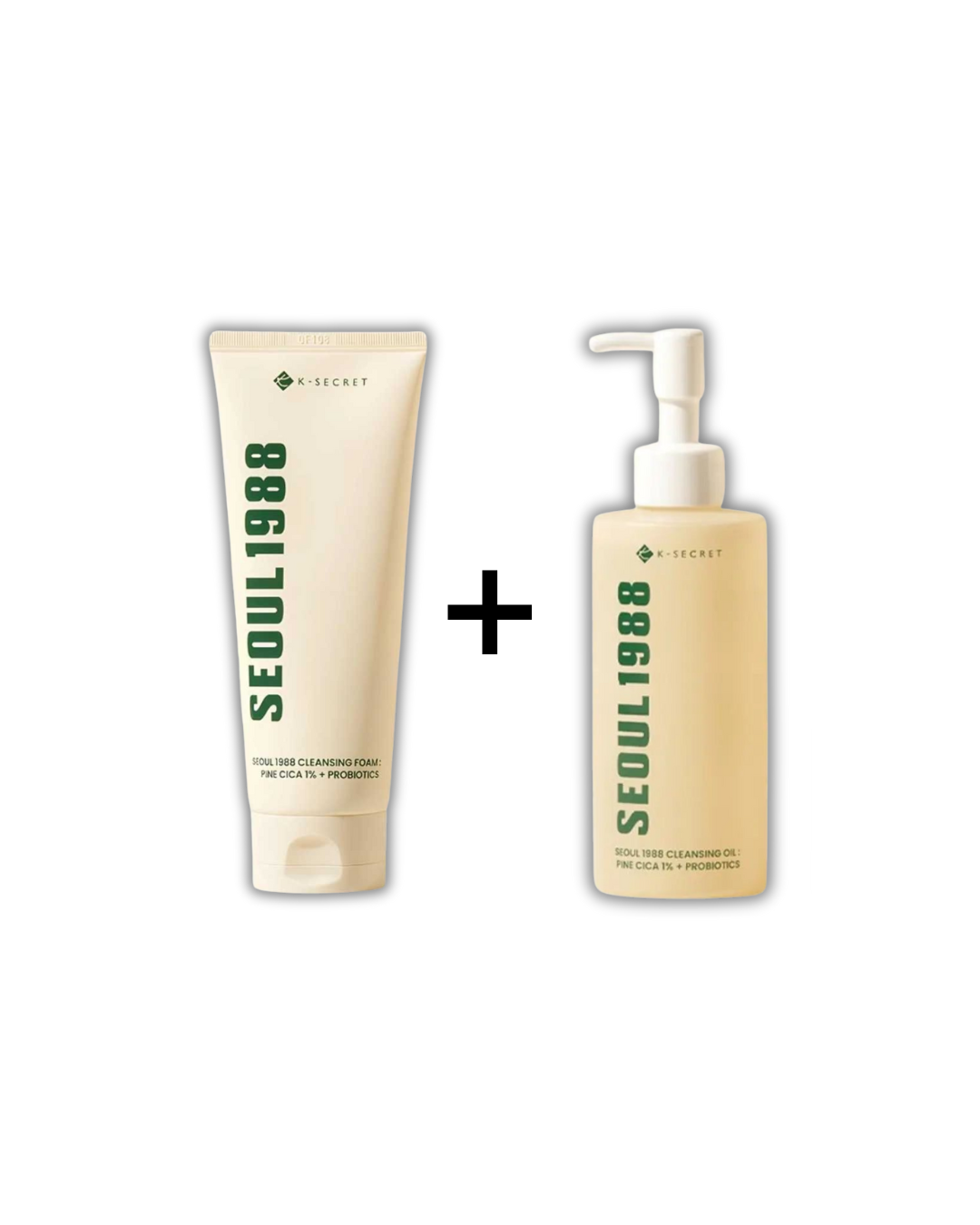 KSECRET - SEOUL 1988 Cleansing oil : Pine Cica 1% + Probiotics 200ml + KSECRET - SEOUL 1988 Cleansing Foam : Pine Cica 1% + Probiotics 150ml
